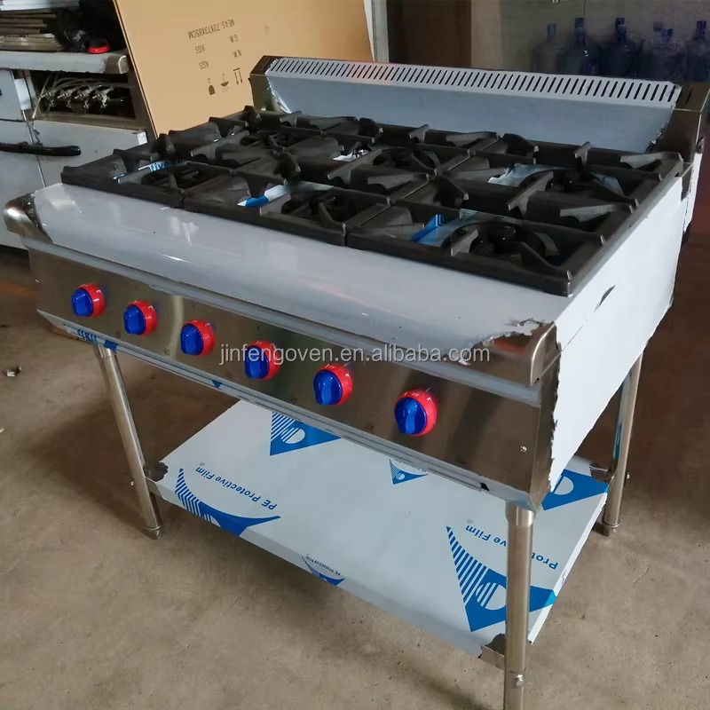 Commercial Kitchen Stove - Профессиональная промышленная газовая плита с 6