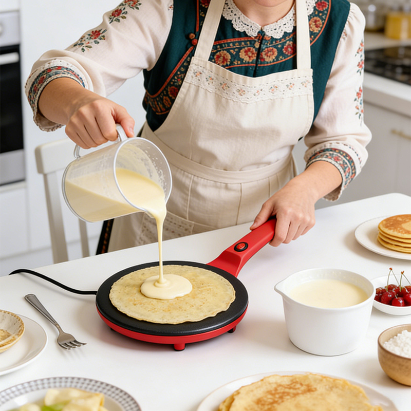 Crepe Maker Griddle - Электрическая блинница с односторонним нагревом, бытовая,